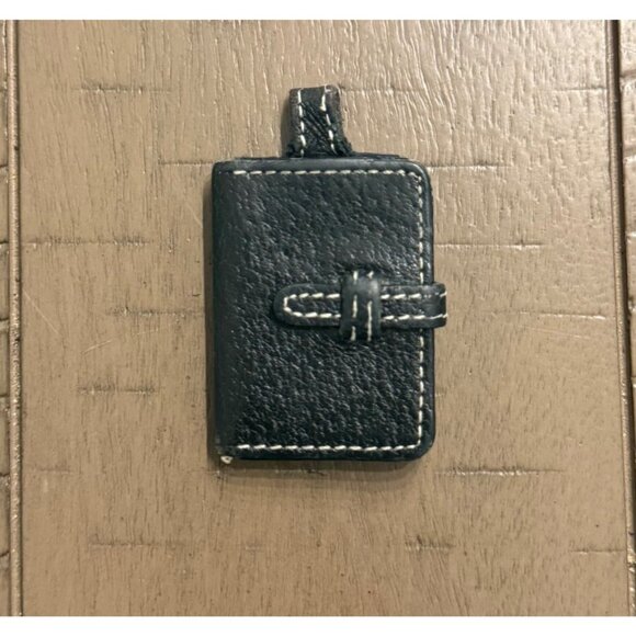 Vintage COACH 'Bonnie' Picture Frame Enamel Black Leather Key Fob Charm Y2K - Picture 1 of 5